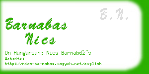 barnabas nics business card